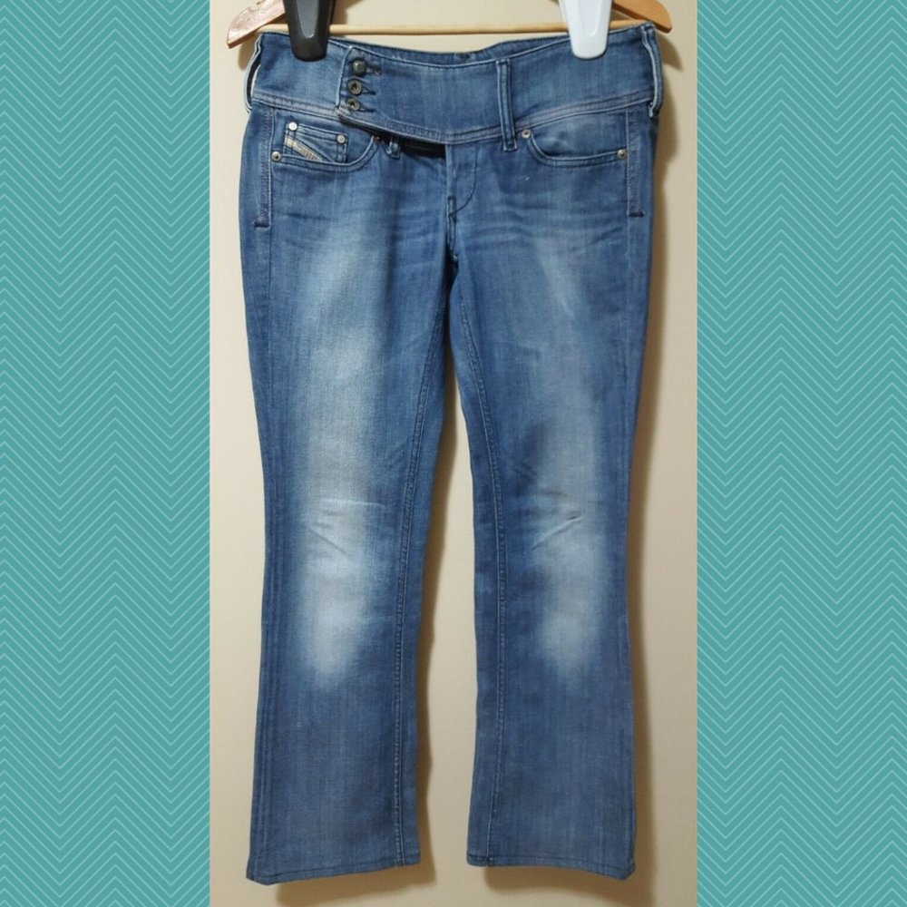 Diesel Cherock Medium Wash Low Rise Boot Cut Jeans